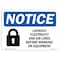 Signmission OSHA Notice, 3.5" Height, Lockout Electricity Air Lines Before Working Sign, 5" X 3.5", Landscape OS-NS-D-35-L-15897 - alternate 1